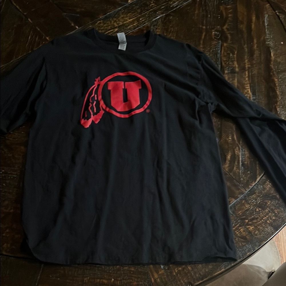 Utah Utes Long Sleeve Tee with Red Logo